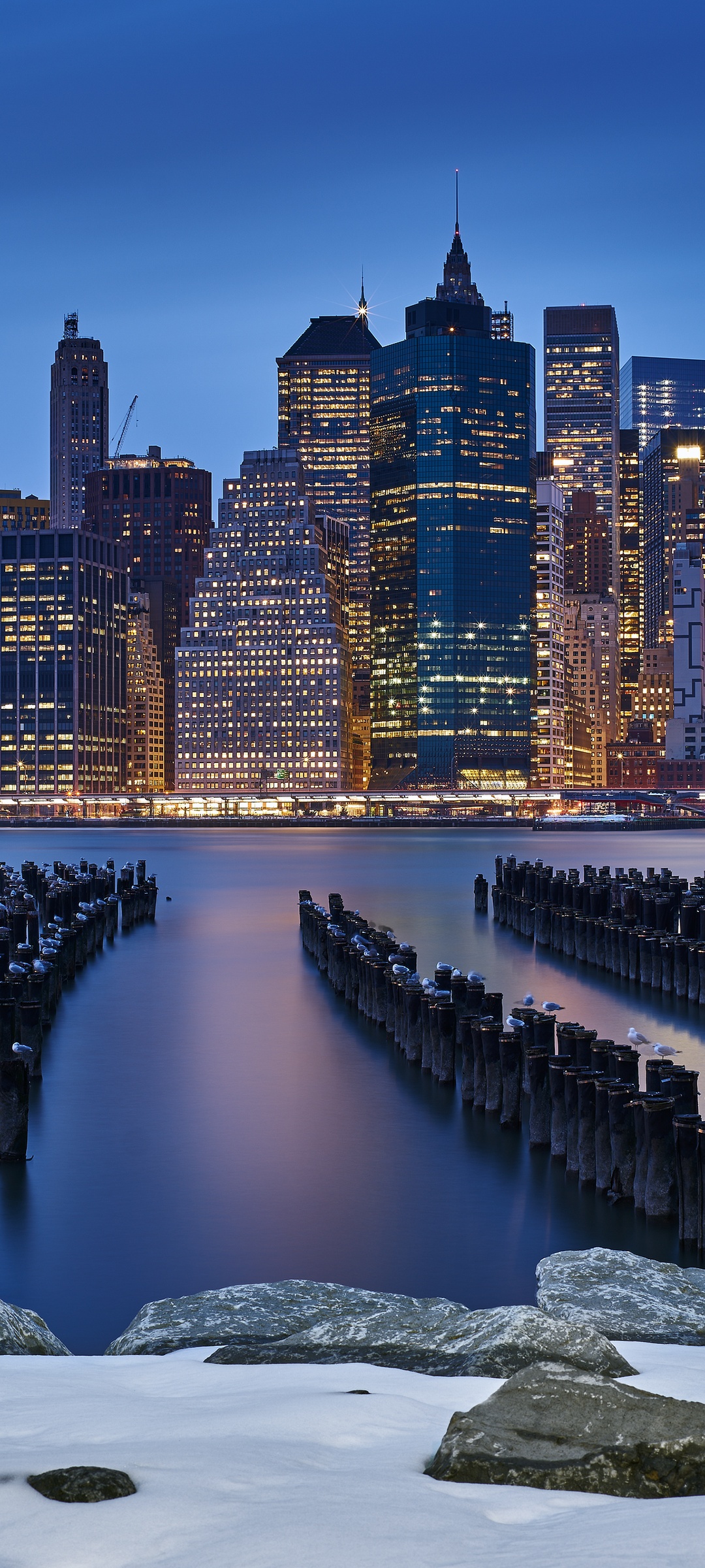 Manhattan 4K Wallpaper, New York City, City lights